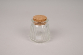 A843UN Glass vase bottle with cork D5cm H6.5cm