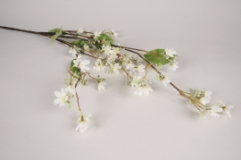 a865nn Branche de fleurs artificielles blanches H129cm