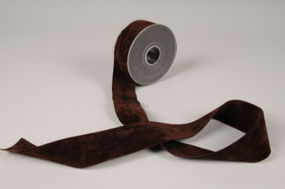 A867UN Brown velvet ribbon 40mm x 7m