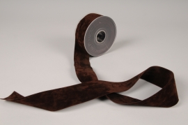 A867UN Brown velvet ribbon 40mm x 7m