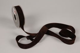 A871UN Brown velvet ribbon 25mm x 7m