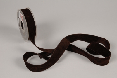 A871UN Ruban de velours chocolat 25mm x 7m