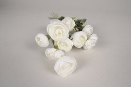 a872nn Bouquet de renoncules artificielles blanches H38cm