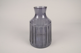 A887DQ Grey glass vase D15cm H22.5cm