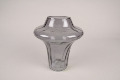A891DQ Grey glass vase D18cm H20.5cm