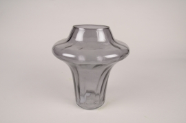A891DQ Grey glass vase D18cm H20.5cm