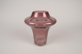 A894DQ Purple glass vase D18cm H20.5cm