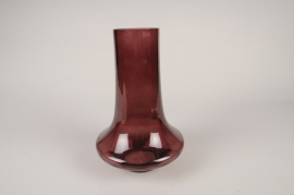 A895DQ Purple glass vase D18cm H27cm