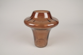 A898DQ Brown glass vase D18cm H20.5cm