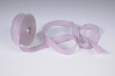 A939UN Ruban tissu stri� lavande 25mm x 15m