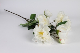 a942nn Pivoine artificielle ramifiée blanche H125cm