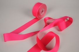 A969UN Dark pink fabric largegrain ribbon 38mm x 20m