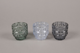 A972LE Photophore en verre assortis D6cm H6cm