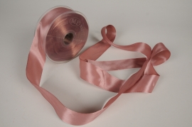 A974UN Old pink fabric ribbon 40mm x 50m