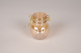 A982UN Smoked glass jar with cover D6cm H8.5cm
