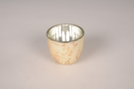 A985UN Golden glass candle jar D6.5cm H6cm