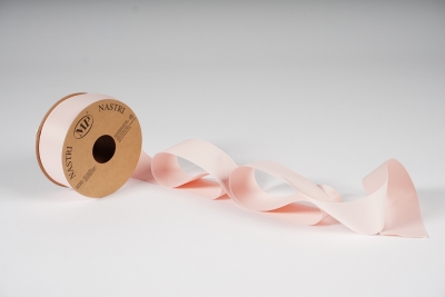 A989UN Ruban tissu rose p�le 40mm x 20m