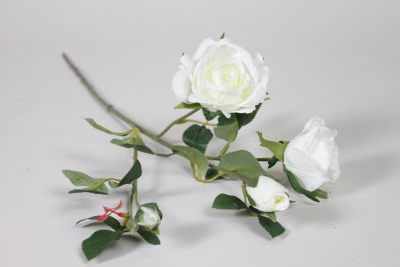 AM-000270 White artificial rose branch H65cm