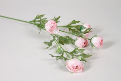 AM-000273 Branche de renoncule artificiel rose clair H75cm