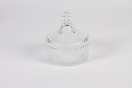 B019UN Bonbonnière en verre D13.5cm H15cm