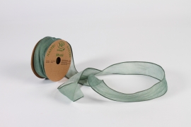 B025UN Sage green fiber ribbon 40mm x 10m
