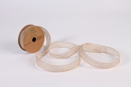 B028UN Beige fiber ribbon 25mm x 10m