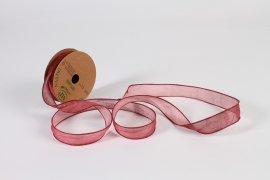 B030UN Dark pink fiber ribbon 25mm x 10m