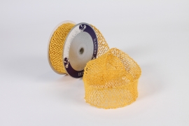 B036UN Yellow jute ribbon 50mm x 15m
