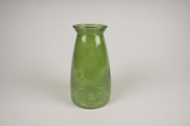 B045IH Vase en verre vert D12.5cm H23cm
