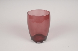 B083IH Vase en verre framboise D13.5cm H19.5cm