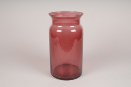 B085IH Dark pink glass vase D15.5cm H29cm