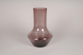 B123IH Vase en verre prune D20cm H30cm