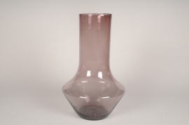 B124IH Vase en verre prune D24cm H39cm