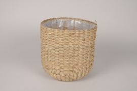 B179DQ Natural seagrass planter D17cm H17cm