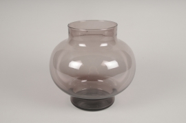 B181IH Vase en verre prune D25cm H28cm