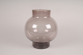 B182IH Vase en verre prune D22cm H22cm