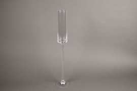 B190W3 Vase en verre sur pied D6cm H40cm