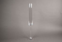 B192W3 Vase en verre sur pied D6cm H59cm