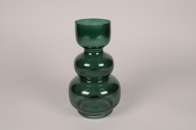 B196IH Vase en verre dco vert D14cm H25cm
