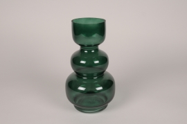 B196IH Vase en verre déco vert D14cm H25cm