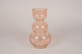 B197IH Vase en verre déco rose clair D14cm H25cm