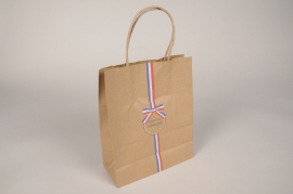 B223QX Bag of 50 French know-how natural kraft bags 18x8cm H22cm