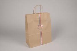 B224QX Bag of 50 French know-how natural kraft bags 25x12cm H31cm