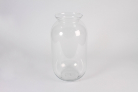 B233IH Vase en verre transparent D23cm H42cm