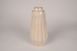 B253DQ Vase en céramique crème D15cm H30cm
