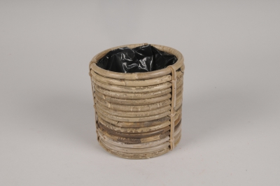 B491LE Natural bamboo planter D20.5cm H19.5cm