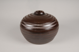 B496LE Vase en céramique marron D30cm H22cm