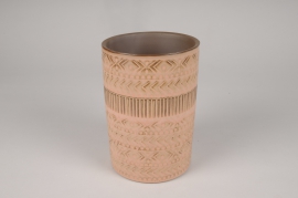 B502LE Pink ceramic vase D13cm H18cm