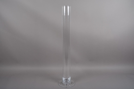 B530W3 Vase en verre cylindre sur pied D9.5cm H100cm