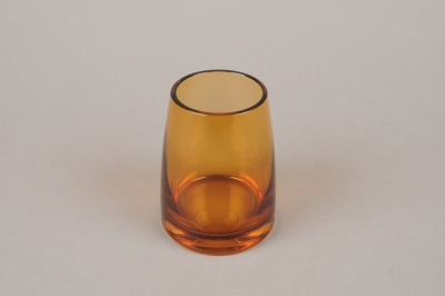 B573W3 Vase verre fum� ambre D8cm H10cm
